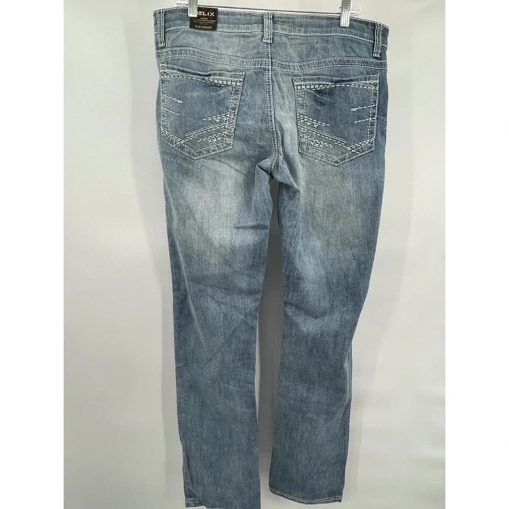 Helix Mens‎ Slim Straight Jeans Light Wash Denim 34W x 34L   NWT